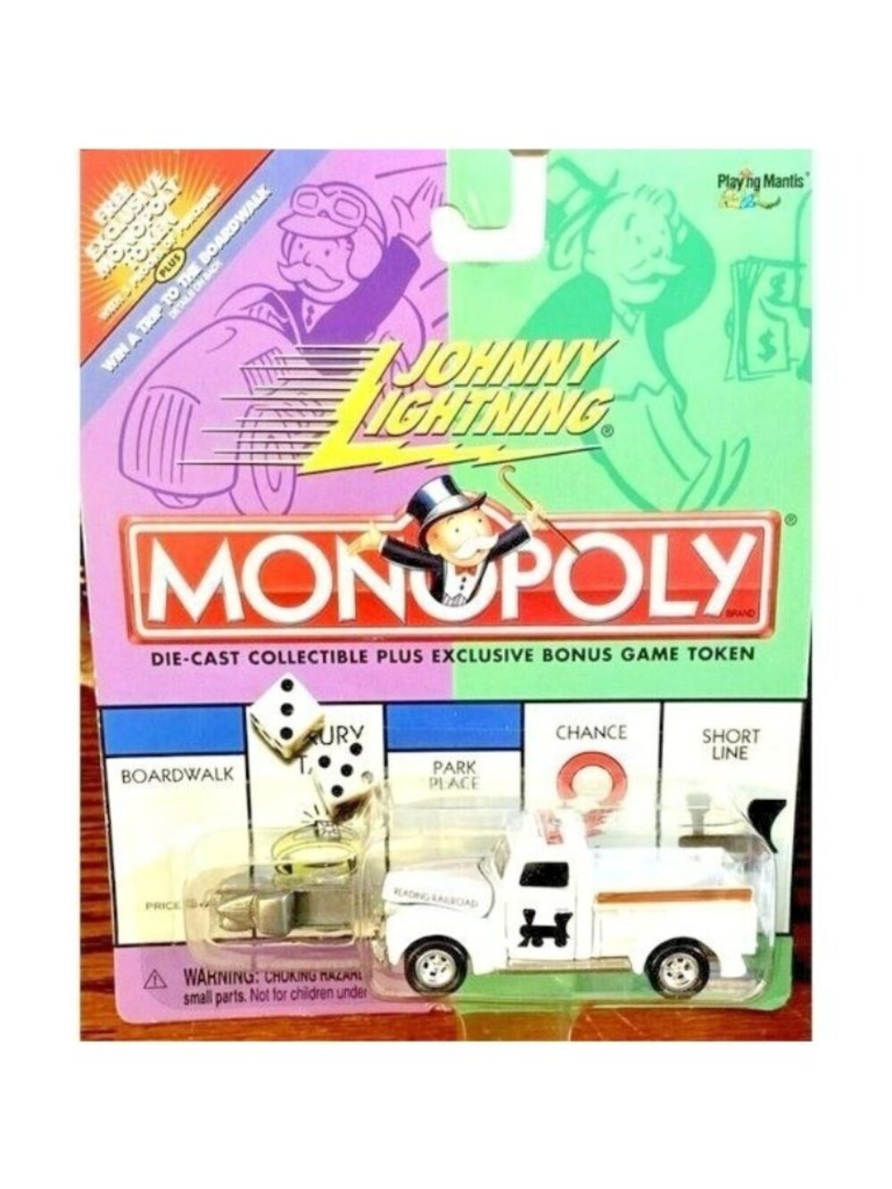 Die Cast Johnny Lightning 1940 Ford Pickup Truck White Reading Railroad Monopoly